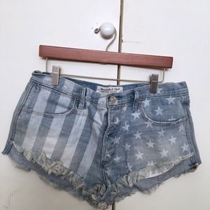 High rise denim festival shorts